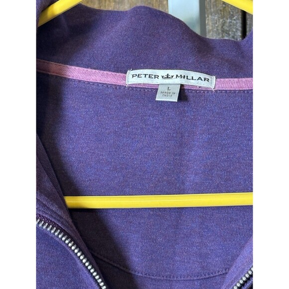 Vintage Peter Millar Pullover Mens Large Purple Performance Quarter Zip Logo L - Picture 2 of 5